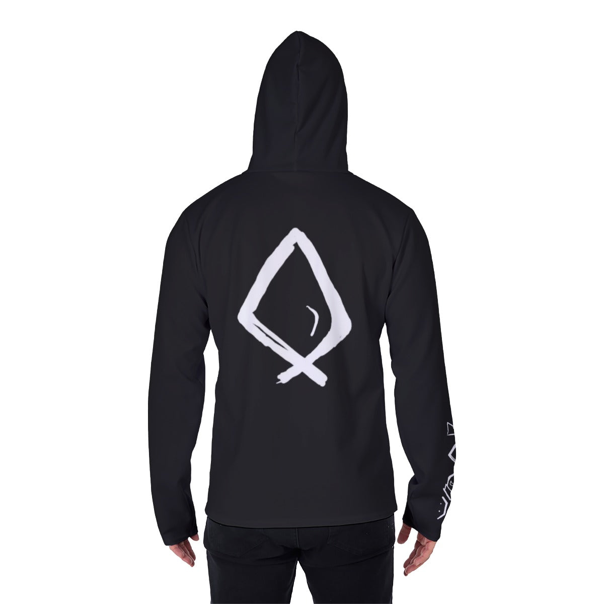 Black Basileia Masked Pullover Hoodie