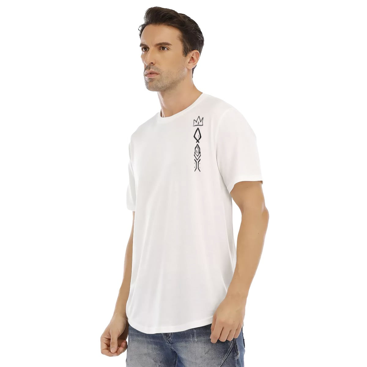 All-Over Print Men's Short Sleeve Rounded Hem T-shirt