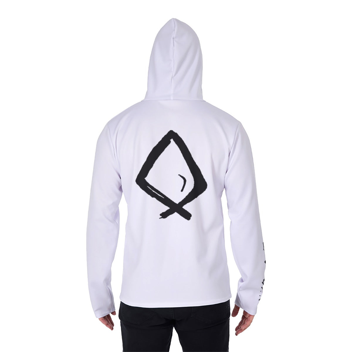 White Basileia Masked Pullover Hoodie